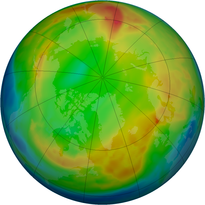 Arctic ozone map for 15 January 2011